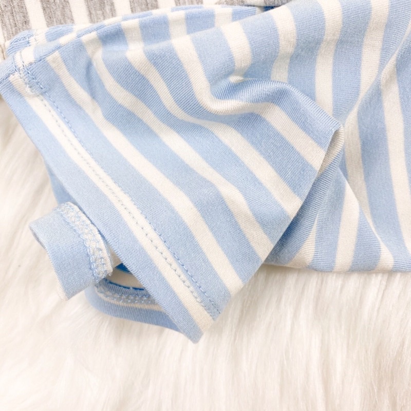 Bộ cộc tay, quần dài sọc dệt Minkymom cho bé trai, bé gái từ 1-7 tuổi