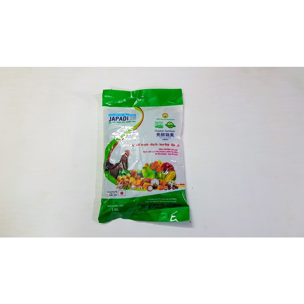 Phân gà Hữu Cơ (Viên Nở) JAPADI 25. (gói=1kg)