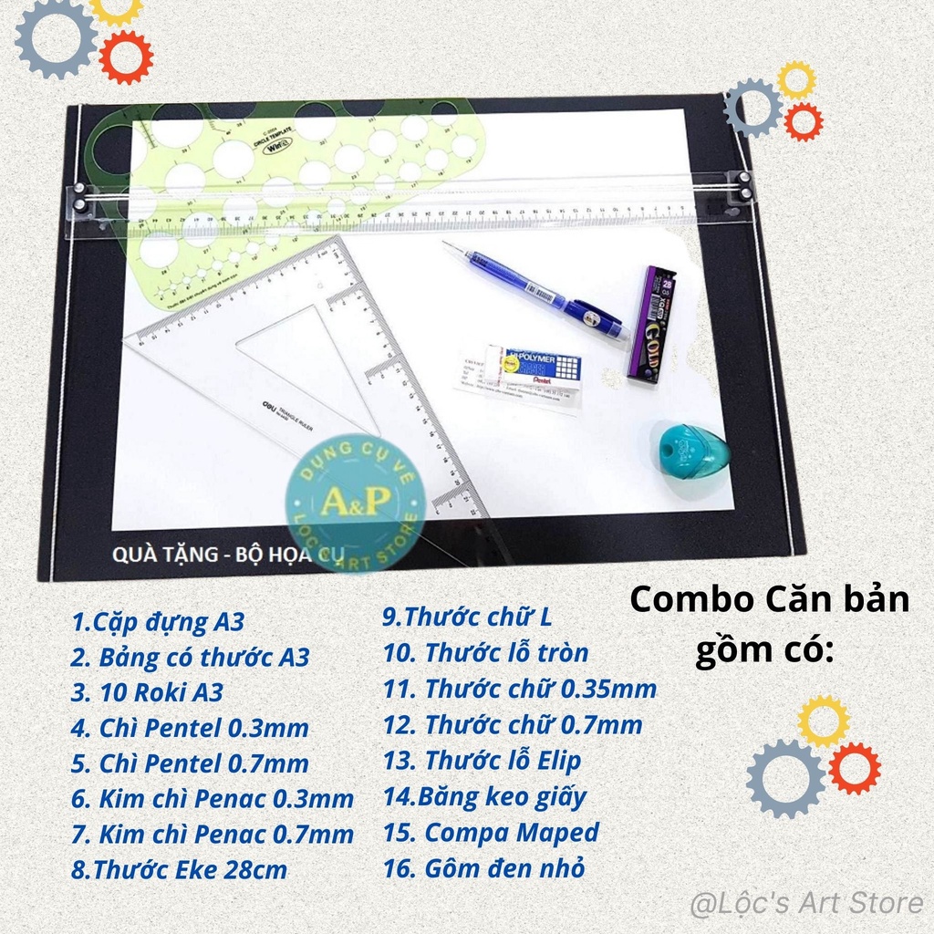 [Lộc's Art Store] Combo vẽ kỹ thuật cơ bản cho sinh viên kỹ thuật xây dựng và kiến trúc