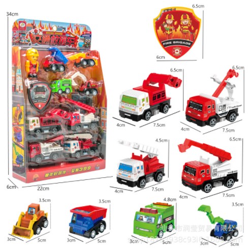 Bộ đồ chơi mô phỏng xe cứu hỏa, bộ mô hình xe kỹ thuật giao thông đô thị