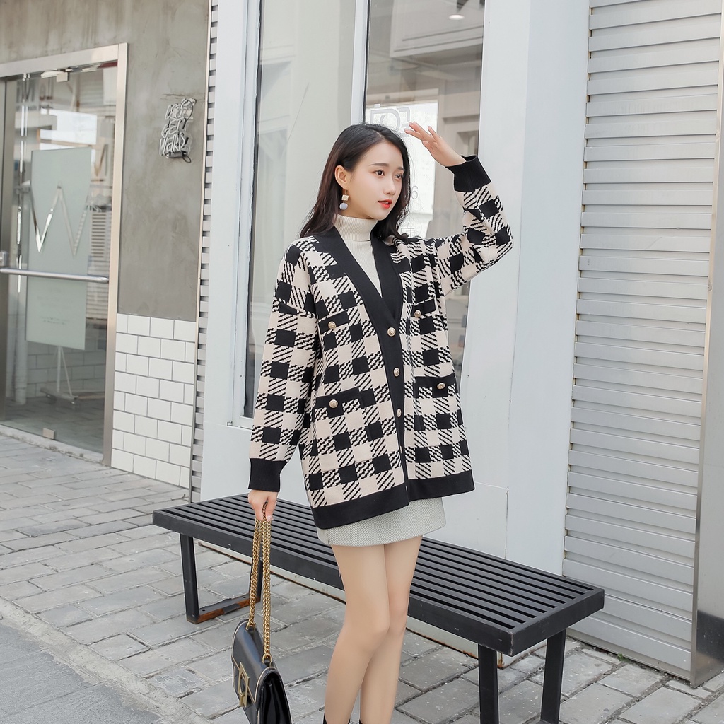 Áo len nữ,áo len cadigan dáng rộng chất len dày dặn, Kiểu dáng năng động, trẻ trung. | BigBuy360 - bigbuy360.vn