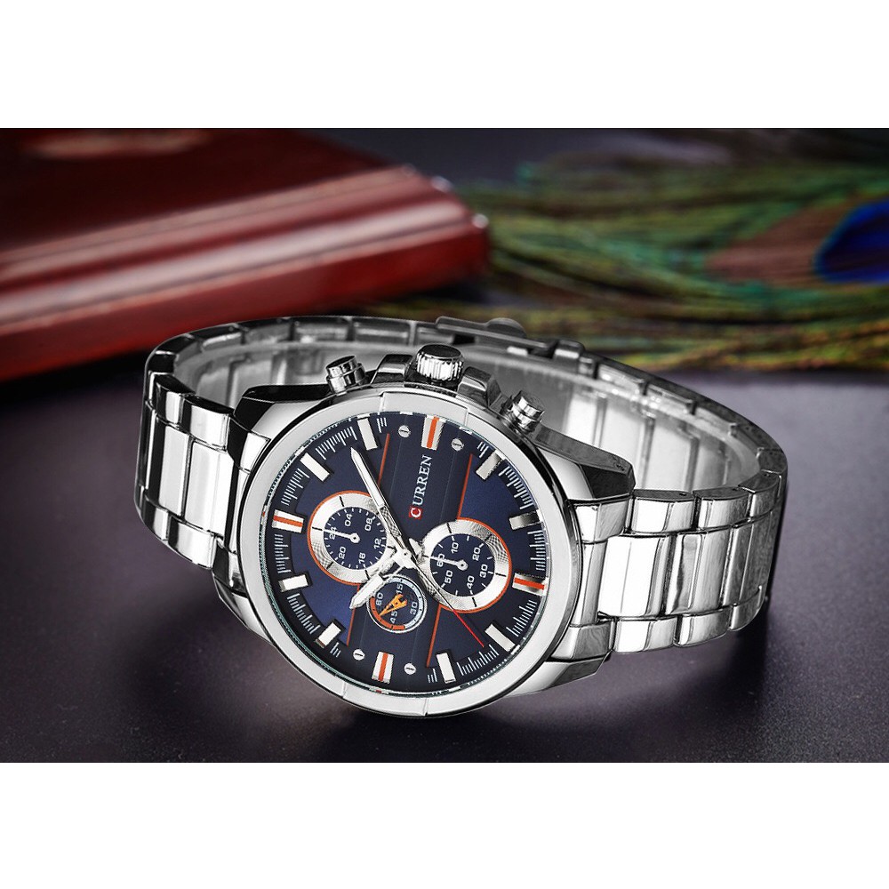 ĐỒNG HỒ NAM CuRREN 8274 dây thép không gi + tặng vòng tay tì hưu