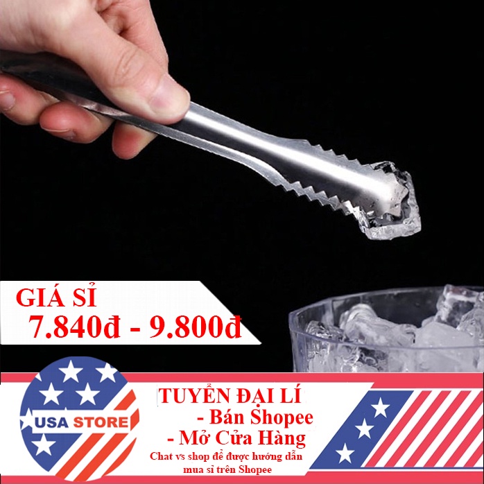 KẸP INOX Gắp Thức Ăn Nhà Bếp, Nhà Hàng V3, Dụng Cụ Gắp Đá, Cây Gắp Đồ Nóng