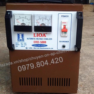 Ổn Áp Lioa 5KVA 1 Pha, 5000-DRII Dải 50-250V, Bảo Hành 4 Năm(Nâu)