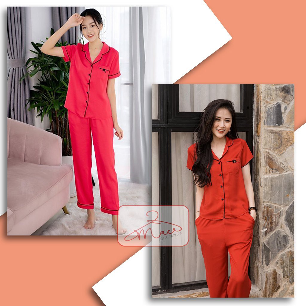 [bán lỗ lấy sao] Bộ Pijama Lụa Cộc Tay Nữ Cao Cấp, Bộ Đồ Ngủ Nữ Mùa Hè - MACboutique