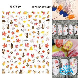 Decal Dán Móng Tay 3D Nail Sticker Hoạ Tiết Lá Mùa Thu Autumn Leaves WG349