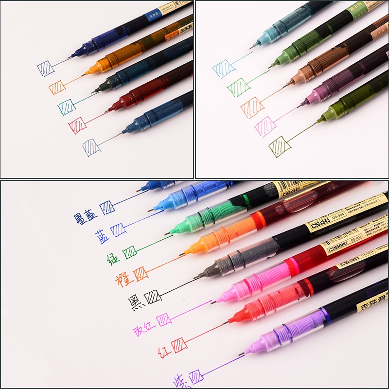 Set 5 Bút Mực Gel DS-904 Nhanh Khô Ngòi 0.5mm Nhiều Màu Sắc Phong Cách Vintage