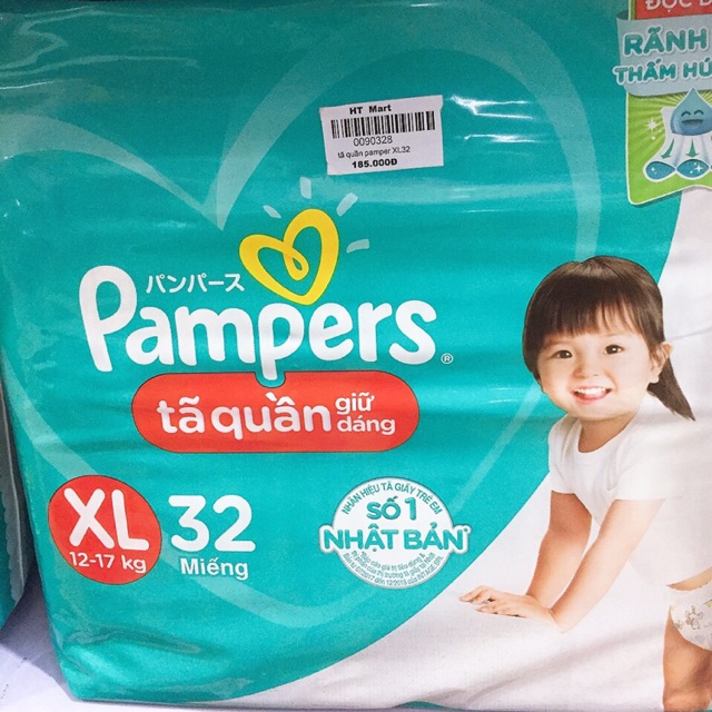 Bỉm quần pamper size xl 32 miếng