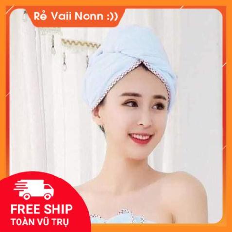 Khăn ủ tóc siêu thấm nước hàng nội địa Việt Nam, được chọn màu GDMN