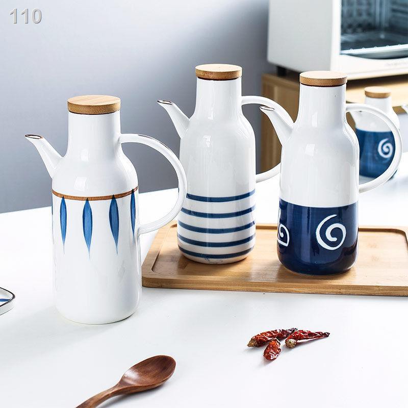 KBình dầu gốm sứ nhật bản gia vị nồi giấm gia đình chai giấm nồi dầu lọ dầu nhỏ nồi gia vị hộp gia vị chai gia vị nhà bế