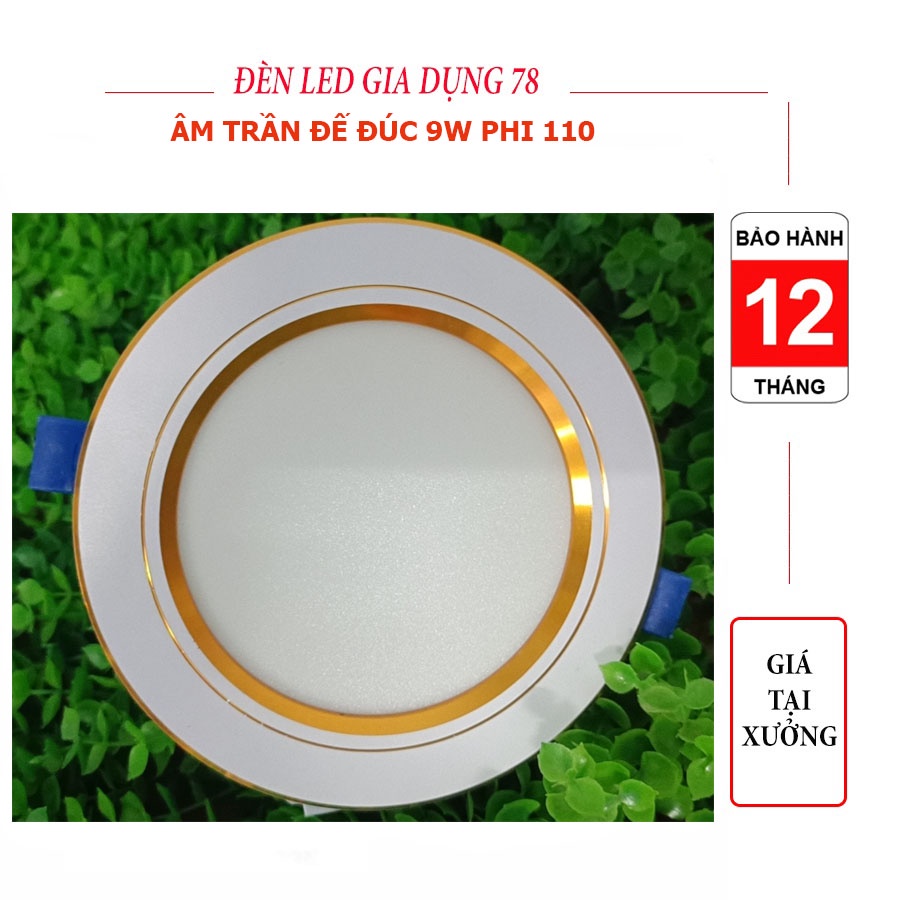 Đèn Âm trần 9W 3 Chế Độ Đế Đúc Giá Siêu Rẻ, Đèn Mắt Trâu 9W Trang Trí Trần Thạch Cao( có chấn lưu)