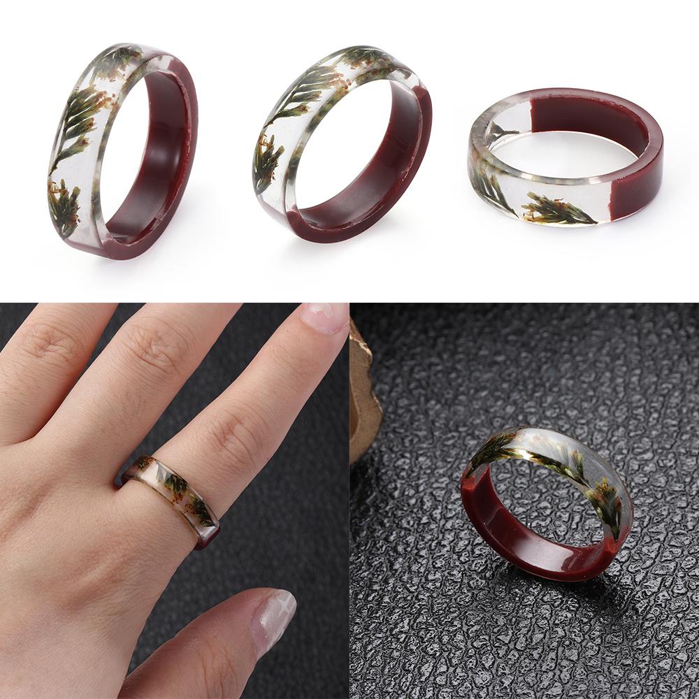 Nhẫn Gỗ Khắc Chữ Resin Thời Trang