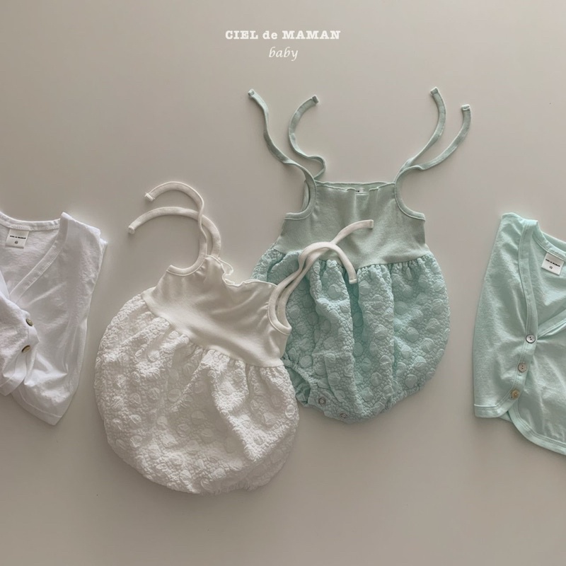 Suit hai dây hoạ tiết bong bóng CIEL DE MAMAN hàng chính hãng nội địa Hàn