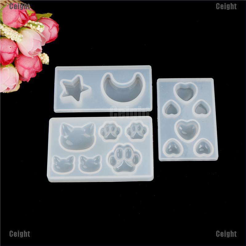 Khuôn silicone làm trang sức thủ công hình dấu chân mèo xinh xắn độc đáo