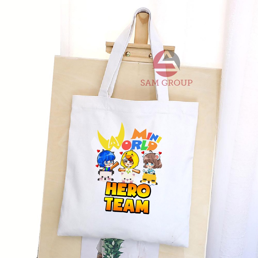 Túi vải tote in hình hero team phong cách Hàn Quốc chất mềm túi tote đeo chéo cực chất