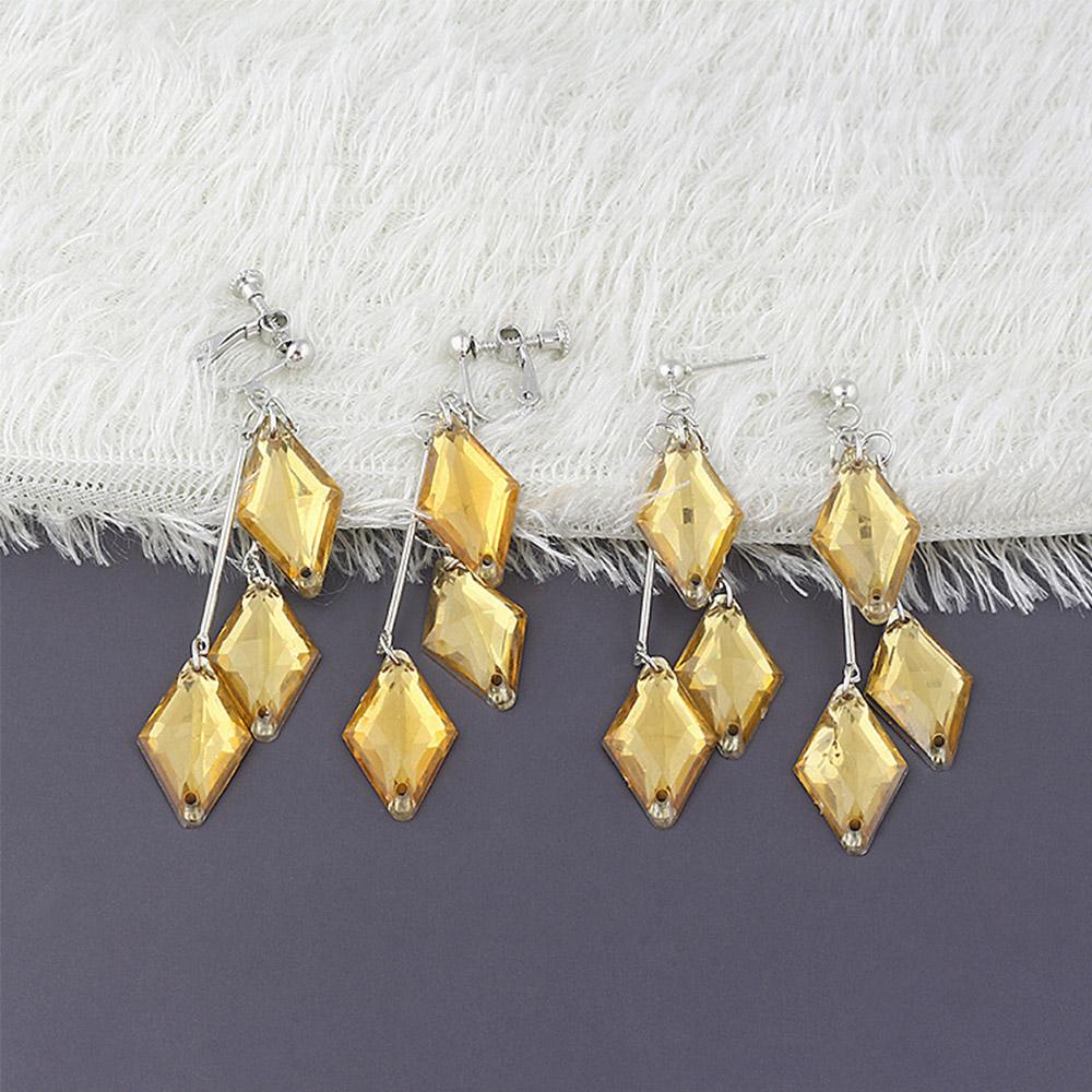 SWEETJOHN Women The Little Mermaid Earrings Cosplay Drop Earrings Anime Twisted Wonderland Earrings Ear Clip Tassel Fashion Jewelry Geometric Acrylic Floyd Clip Earrings/Multicolor