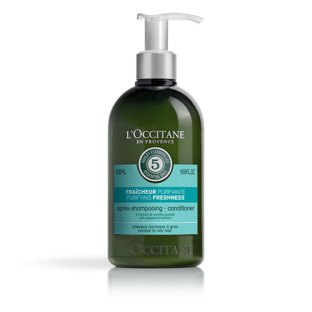Bộ sản phẩm gội xả dành cho tóc dầu L'Occitane Purifying Shapoo 500ml &amp; Conditioner 500ml