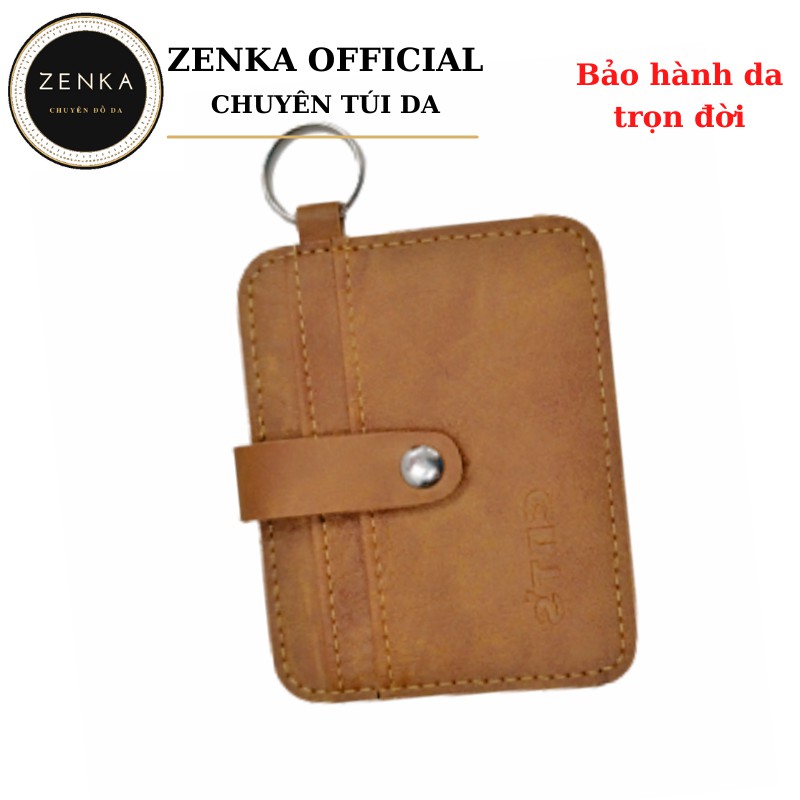 Ví da đựng thẻ Zenka đựng card atm, tiền lẻ, vé xe, ví mini làm móc khóa cao cấp rất tiện dụng.