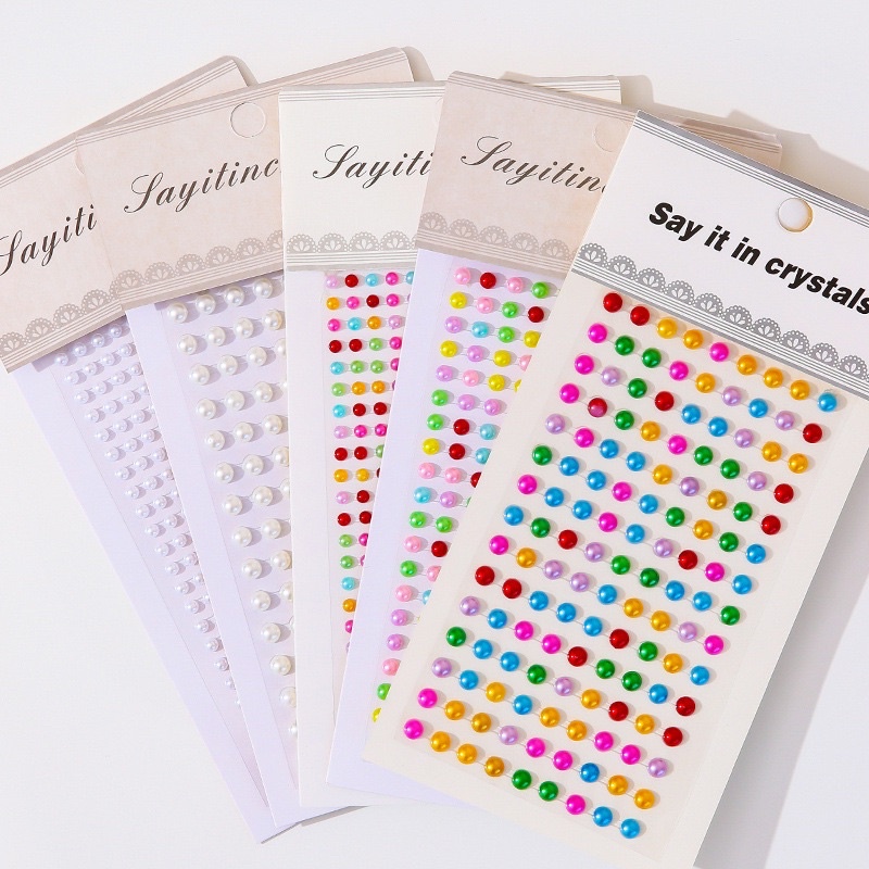 Sticker hình dán ngọc trai giả dùng để trang trí
