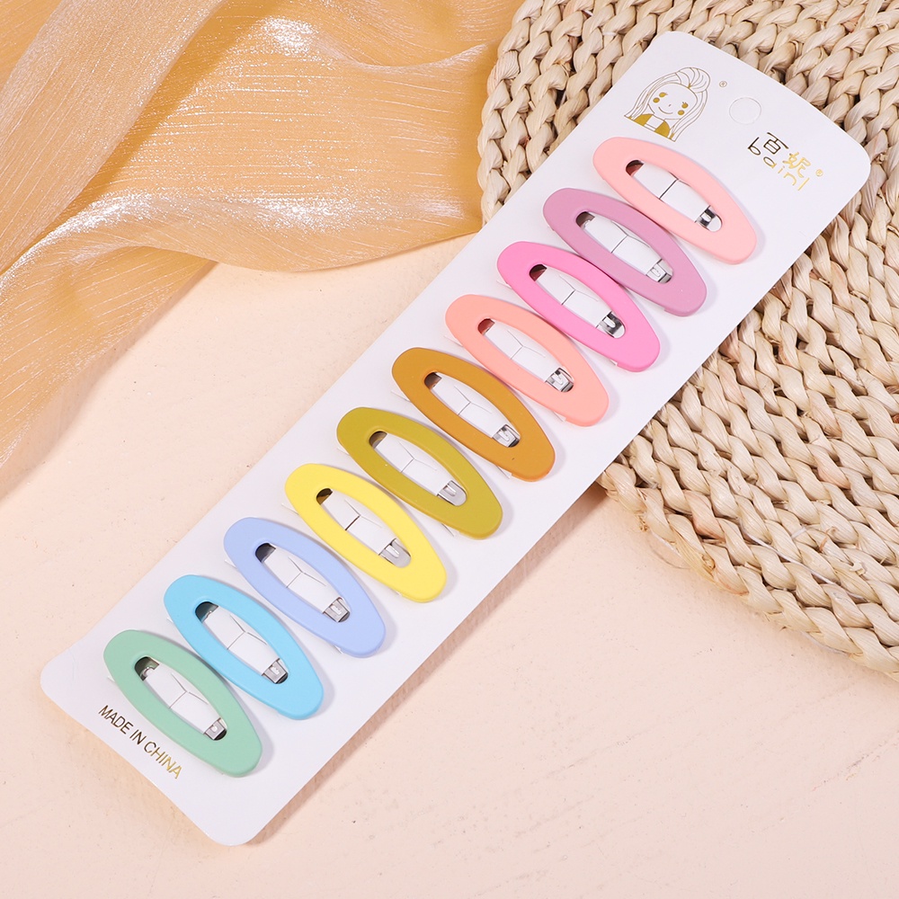 Set 10 kẹp tóc KIDSBOWS hình vuông màu trơn đơn giản thời trang dành cho nữ