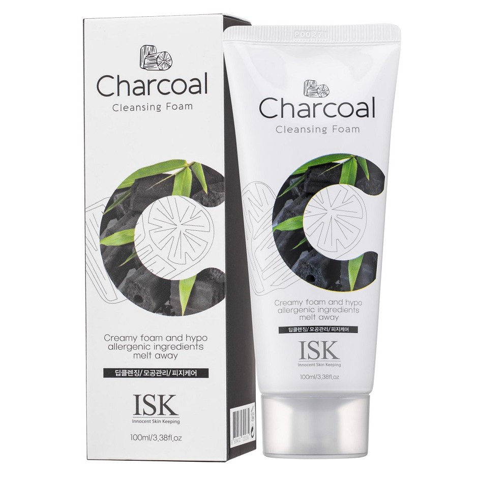 Sữa rửa mặt dành cho nam Beauskin ISK Charcoal Cleansing Foam Hàn 100ml/ Hộp Và 1 mặt nạ collagen Beauskin Isk 23ml/gói