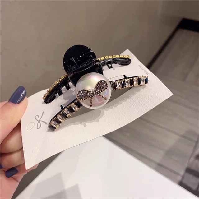 kẹp tóc:cặp tóc Hàn Quốc mẫu nơ màu bạc Thái(CTHHF0.A09)