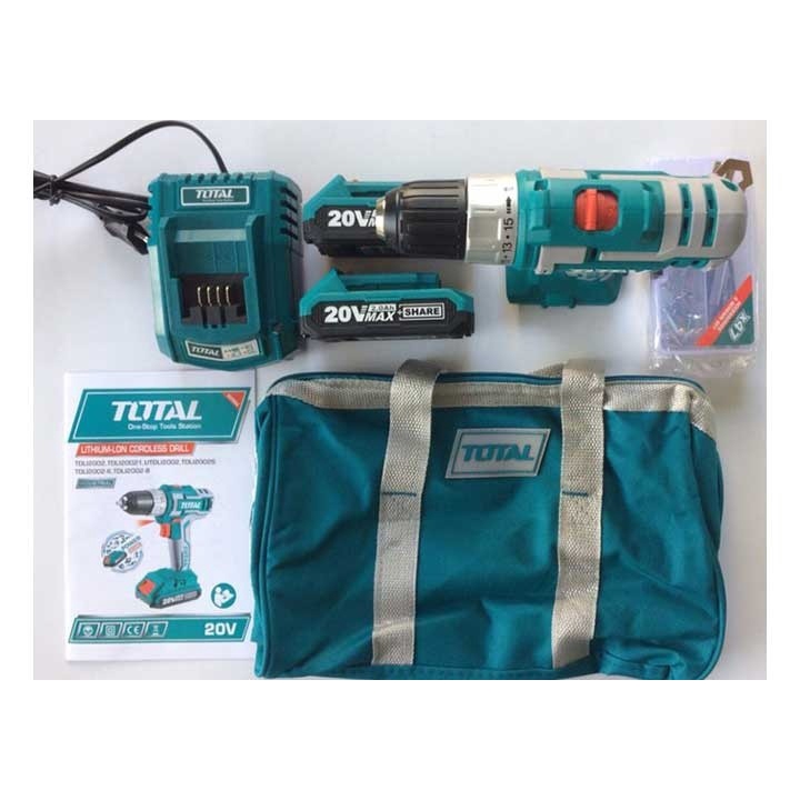 20V Máy khoan vặn vít dùng pin 47 chi tiết Total TDLI2002