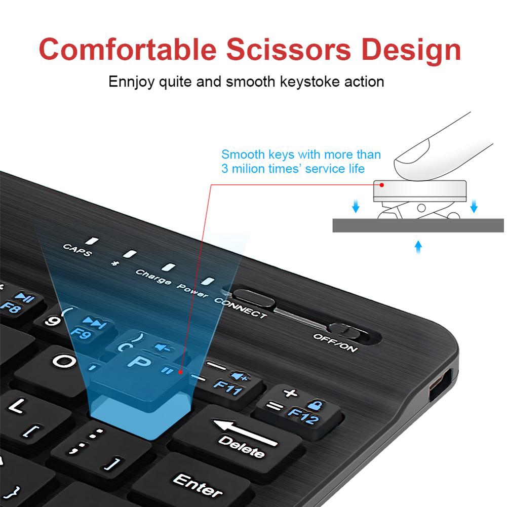 Bàn phím không dây Bàn phím Bluetooth mini cho máy tính bảng Máy tính xách tay Bàn phím có thể sạc lại cho Windows iOS | BigBuy360 - bigbuy360.vn
