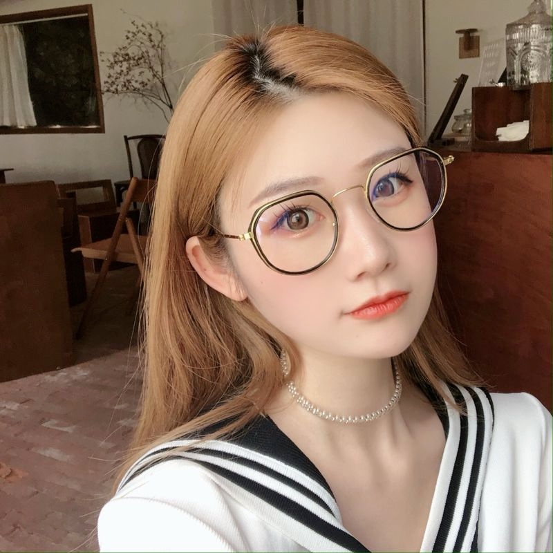 Mắt kính gọng đa giác màu vàng / đen thiết kế thời trang cho nam và nữ