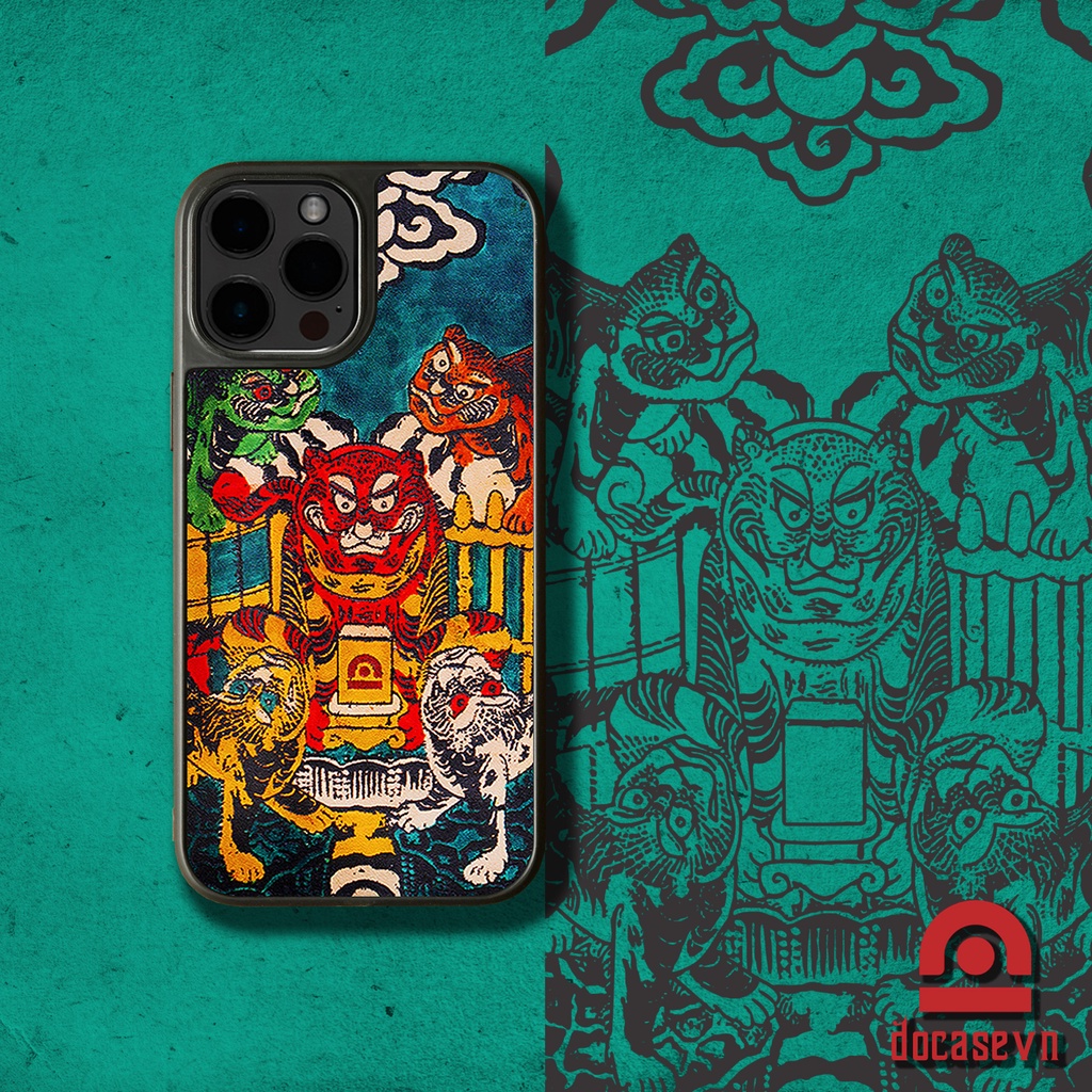 Ốp da Đỏ Case - mẫu Ngũ Hổ - Ốp iphone/samsung - Docase.vn
