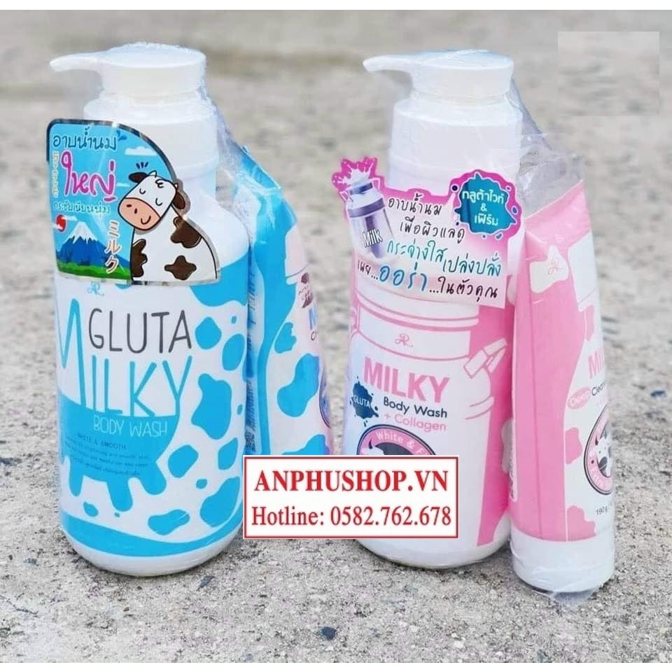 Combo sữa tắm và sữa rửa mặt bò Thái Lan - Hàng chính hãng