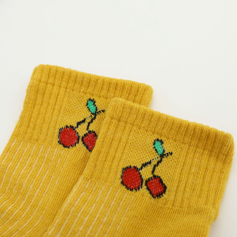 Vớ cotton cổ thuyền thoáng khí in họa tiết trái cây thời trang cho nữ