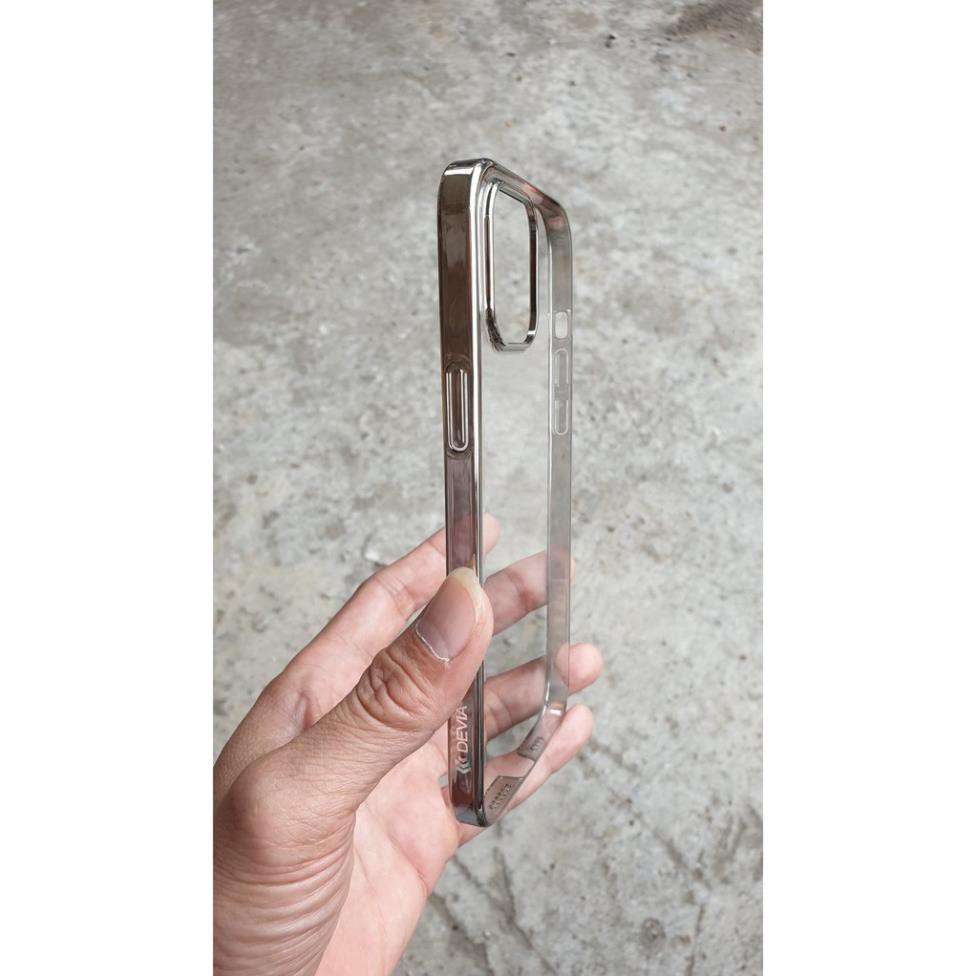 Ốp lưng dành cho iphone Devia lưng trong viền màu cho Iphone 13| 13 pro | 13promax | 12 / 12 pro / 12 max / 12 pro max