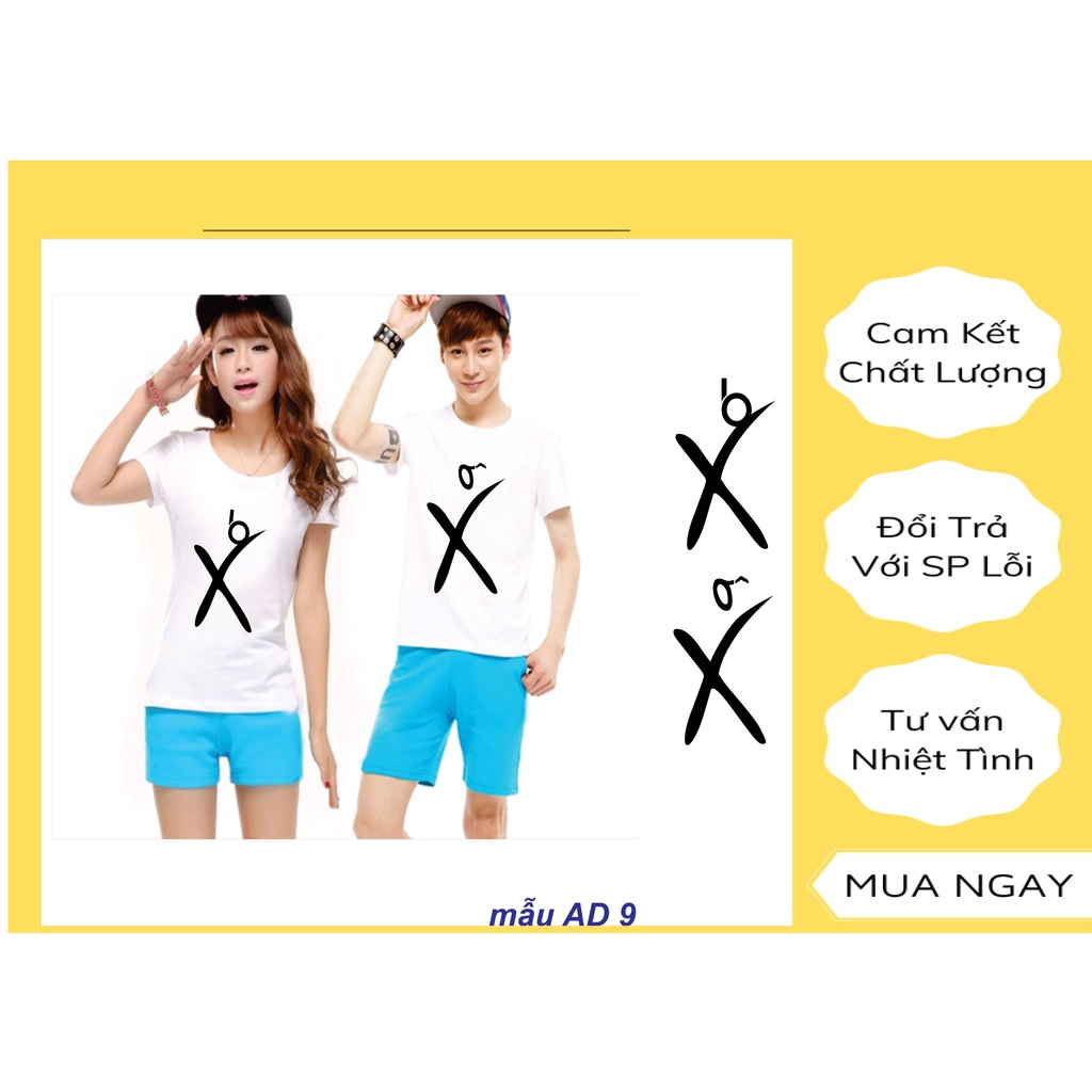 Áo đôi nam nữ tay cộc in hình ngộ nghĩnh , áo cặp in hình phong cách HÀN QUỐC