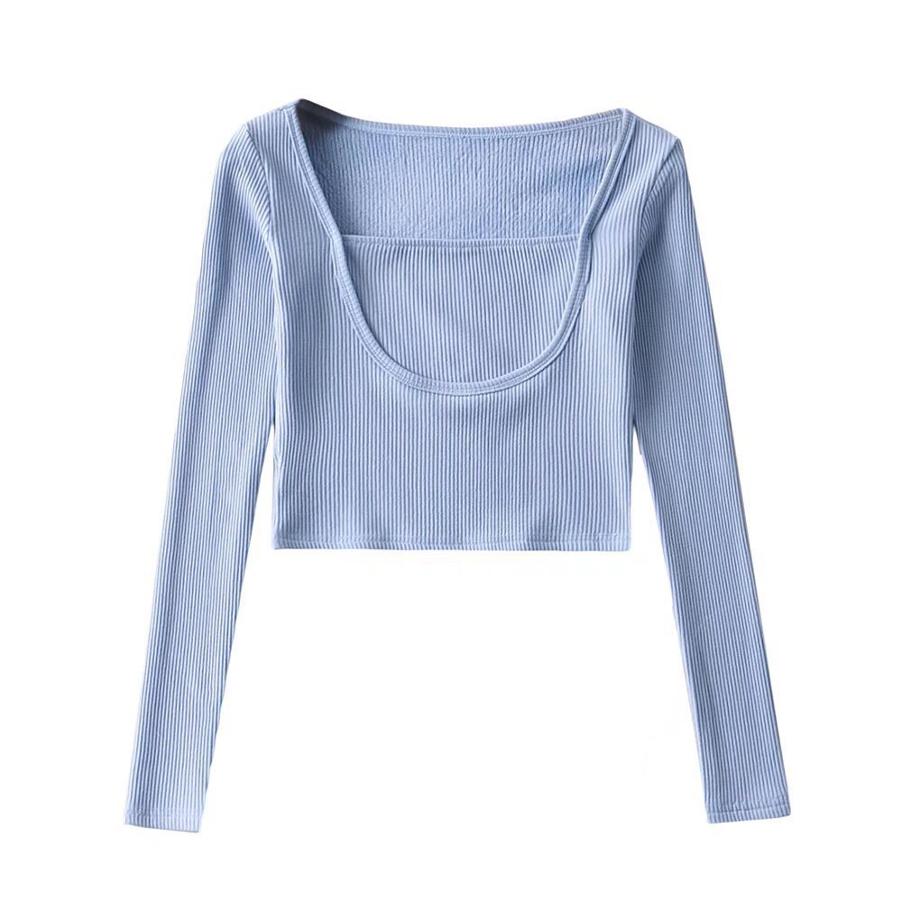 Áo thun nữ tay dài dáng ôm body áo croptop tay dài Cathang8 A962