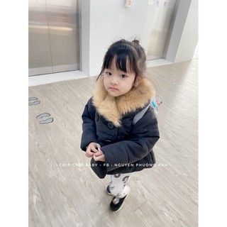 Áo phao siêu nhẹ cổ lông Breeze xuất Nhật sz 100-140