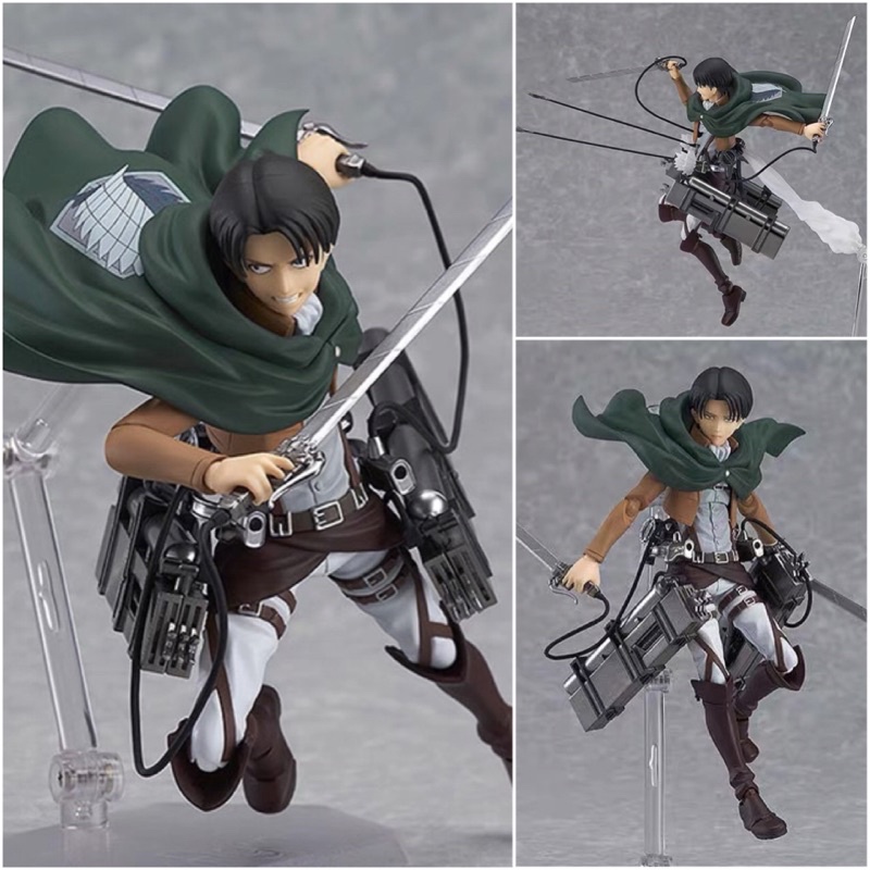 Mô Hình Attack On Titan - Mô Hình LEVI MIKASA EREN (10-15cm) PVC cao cấp có khớp cử động