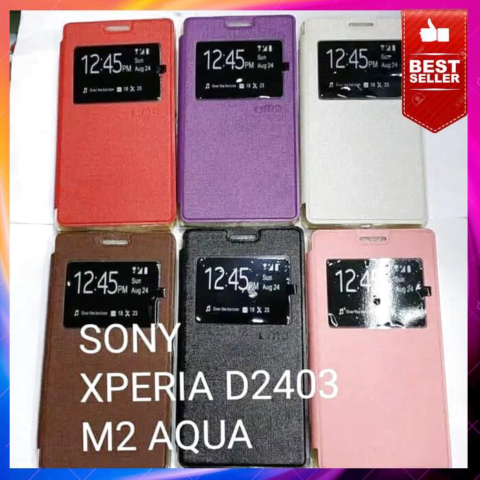 Bao Da Điện Thoại Nắp Lật Cho Sony Xperia M2 Aqua D2403
