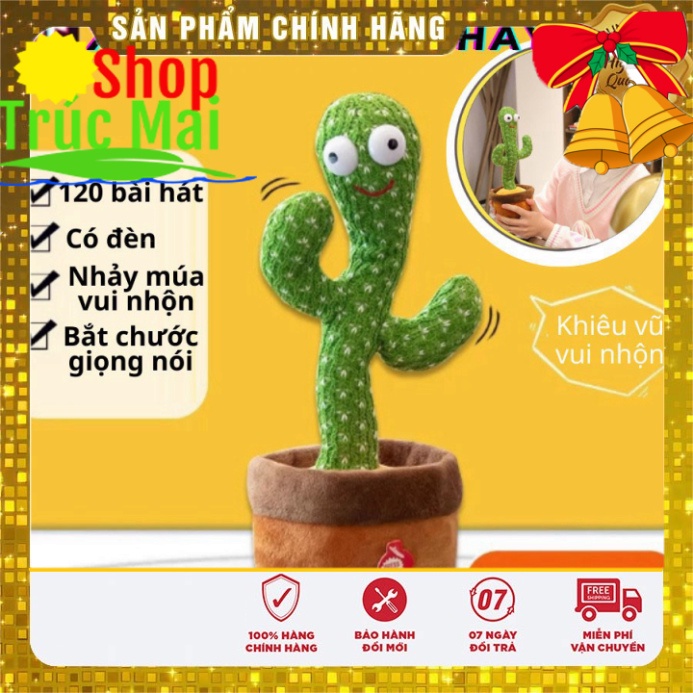 Đồ chơi xương rồng nhảy múa cho bé, có 120 bài hát vui nhộn, thông minh biết nhại tiếng, giải tr