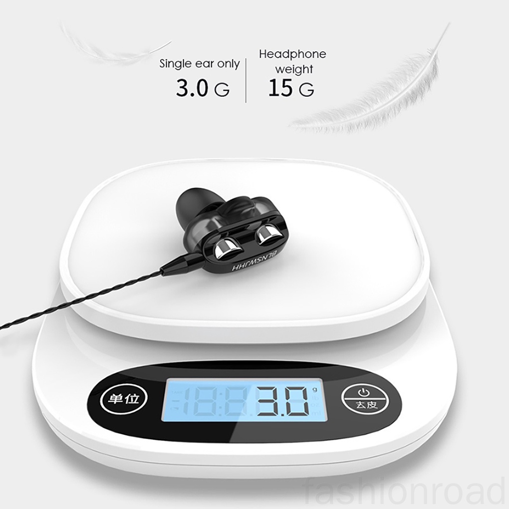 Wire In-ear Headphone with Microphone Extra Bass Noise Isolation Headset for Mobile Phone fashionroad