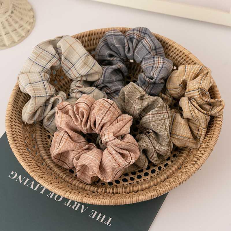 Scrunchies Caro Kaki Đồng Phục Học Sinh Jk Cute