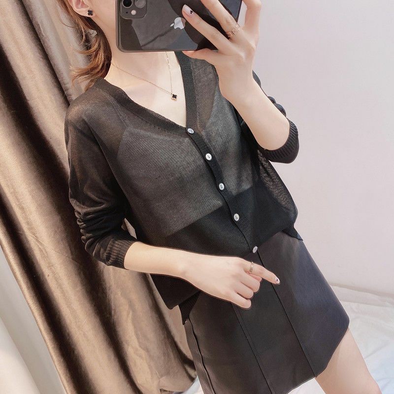 áo khoác nữ cardigan áo khoác len mỏng sexy cá tính