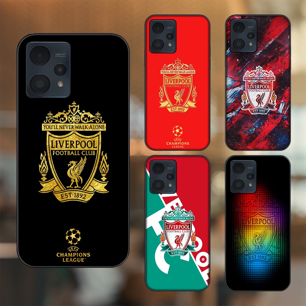 Ốp lưng Realme 9, 9 Pro, 9 Pro Plus viền đen in hình Liverpool FC