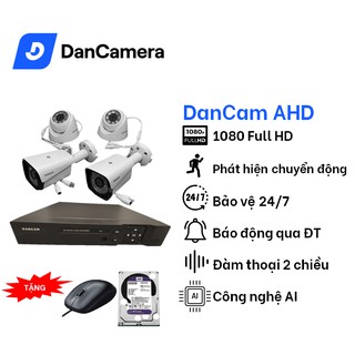 Mua Trọn Bộ 4 camera Dancam Full HD 1080p - trong nhà ngoài trời  tặng kèm ổ cứng  giám sát 24/7 bảo hành 24 tháng