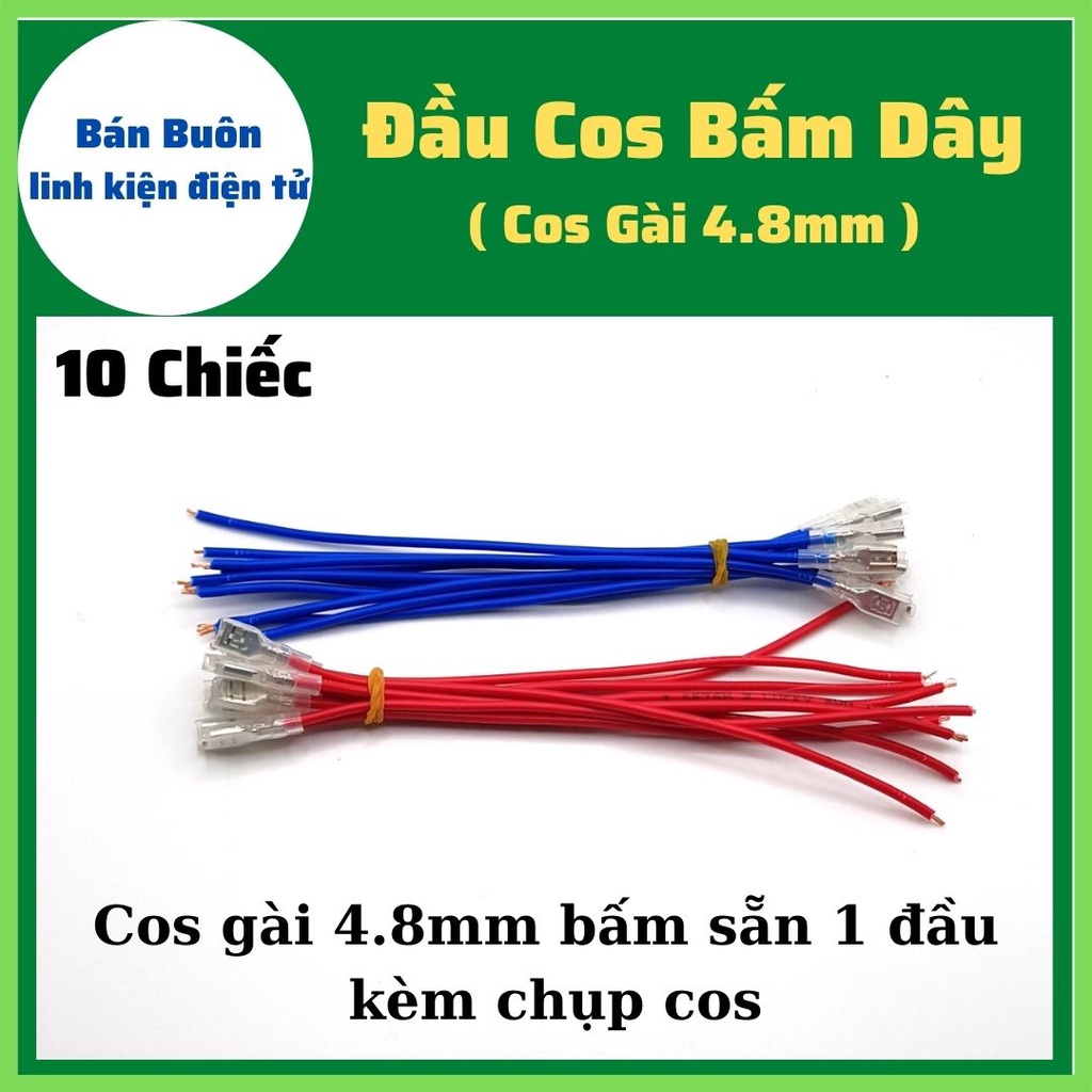 Cos gài 6.3 cho xe điện, Cốt nối dây, đầu cos xe điện (10 dây)