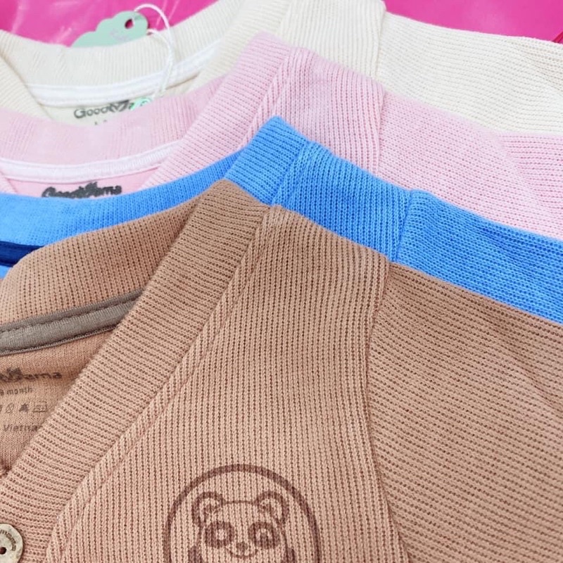 Áo len cho bé GOODMAMA áo len cài giữa mặc thu đông cho bé từ 6 tháng đến 3 tuổi