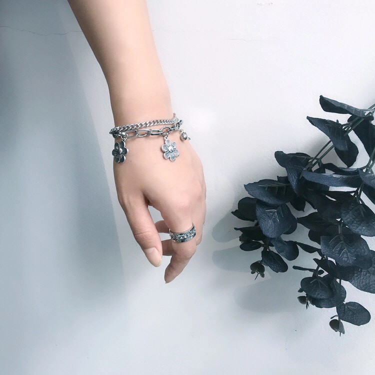 [Freesize] Lắc Tay/ Vòng Tay Nữ Hợp Kim Cao Cấp ERASHOP 077800 - Dây Xích Hoa Cá Tính, Dễ Thương, Siêu Rẻ Đẹp