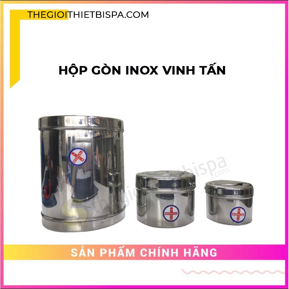 Hộp Gòn Inox Vinh Tấn Dùng Trong Y Tế, Thẩm Mỹ Nhiều Size