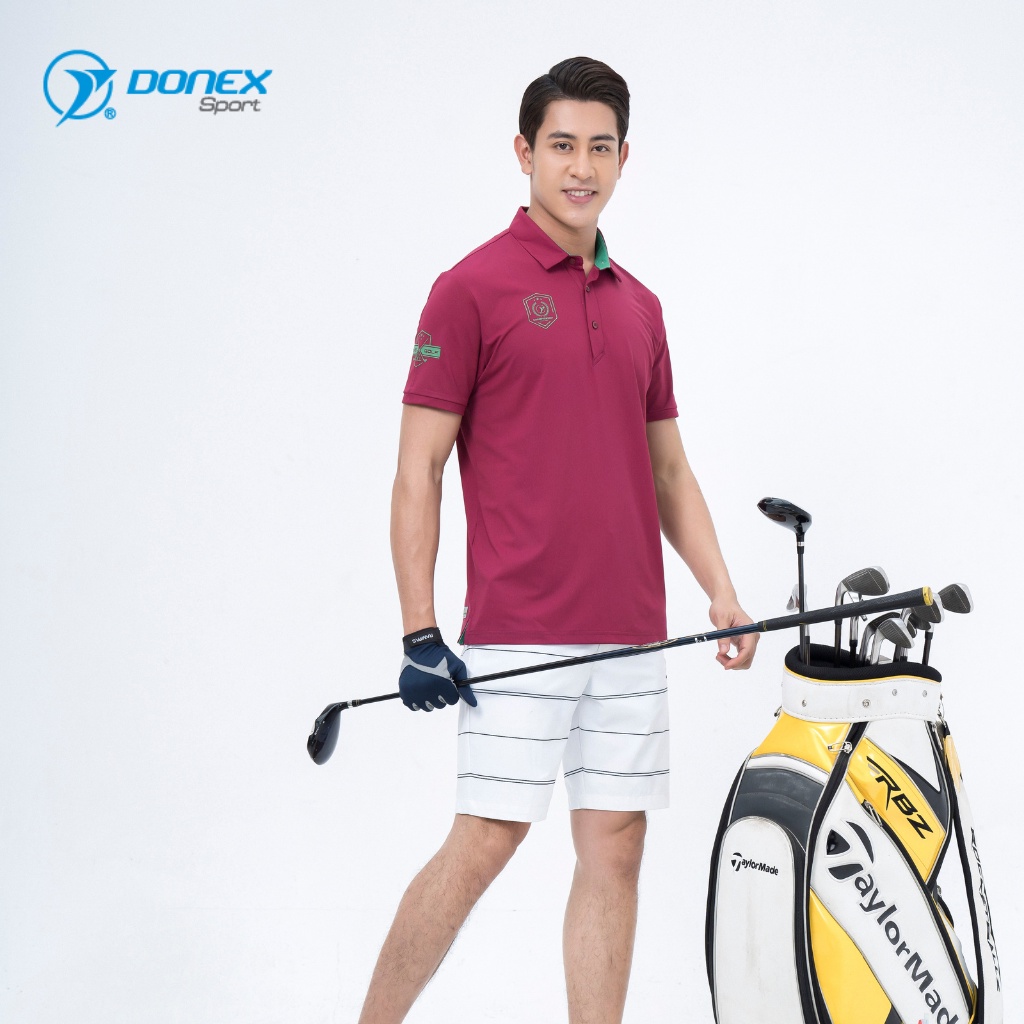 Áo Thể Thao Nam DONEXPRO Form Classic FIT Thiết Kế Cổ Trụ, Tay Bo Vải Dệt, Hút Ẩm, Thoát Hơi, Chống Tia UV MC-9060