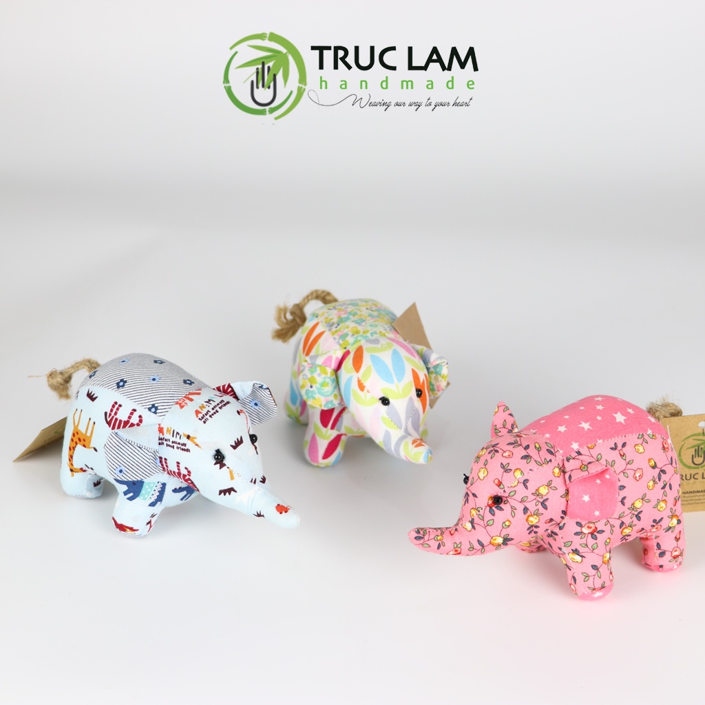 Đồ Chơi Cho Bé Thú Nhồi Bông Mini Hình Chú Voi Bông Gòn Cao Cấp - Trúc Lâm Handmade
